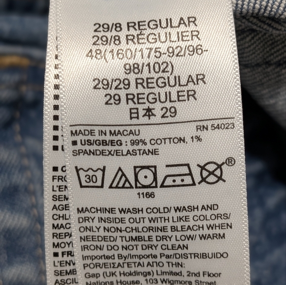 Gap Cheeky Straight High-rise 29 Waist Size 8 Regular - Picture 7 of 7